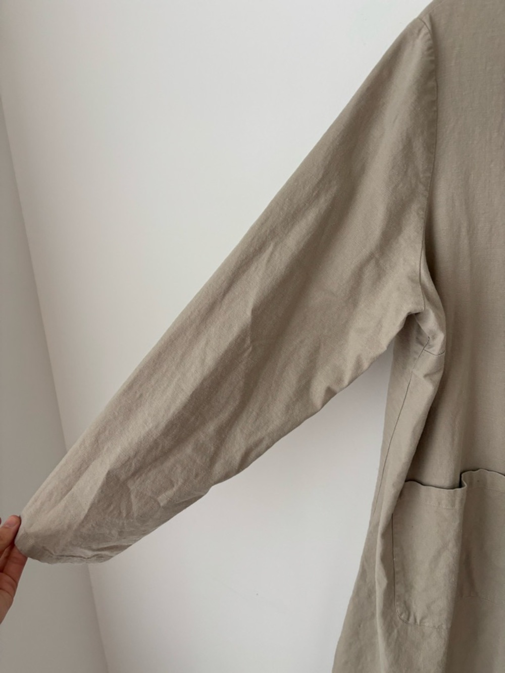 Blue Sky Clothing Linen Blend Shirt Dress Tunic Lagenlook Beige Oversized XL - Picture 6 of 11